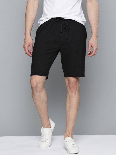 

Mast & Harbour Men Black Solid Regular Fit Regular Shorts