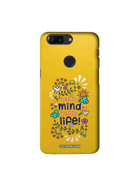 

CelfieDesign Yellow & Black Happy Mind Happy Life Base 501 Quirky Sustainable OnePlus 5T Back Cover
