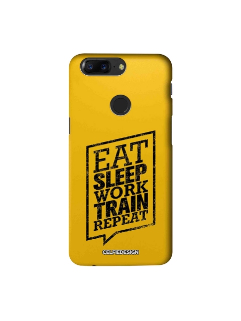 

CelfieDesign Yellow & Black Eat Sleep Printed OnePlus 5T Sustainable Back Cover