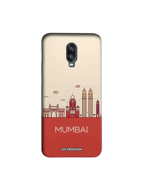 

CelfieDesign Beige & Red Mumbai Skyline Printed Sustainable OnePlus 6T Back Case