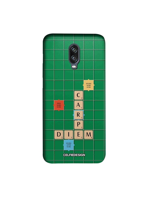 

CelfieDesign Green & Peach-Colored Scrabble Game OnePlus 6T Sustainable Back Cover