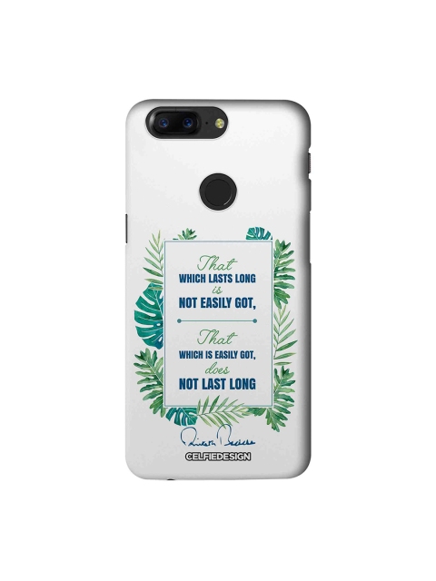 

CelfieDesign White & Green Lasts Long AB Quotes Printed OnePlus 5T Sustainable Back Cover