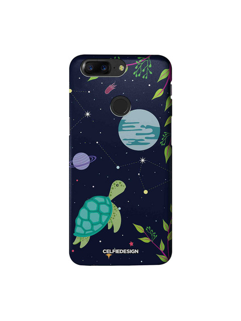 

CelfieDesign Navy Blue & Green Space Turtle Printed OnePlus 5T Sustainable Back Cover