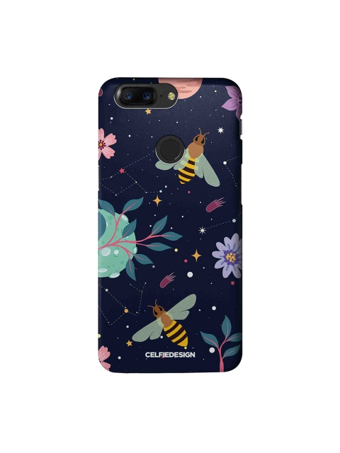 

CelfieDesign Navy Blue & Brown Space Bees OnePlus 5T Sustainable Back Cover