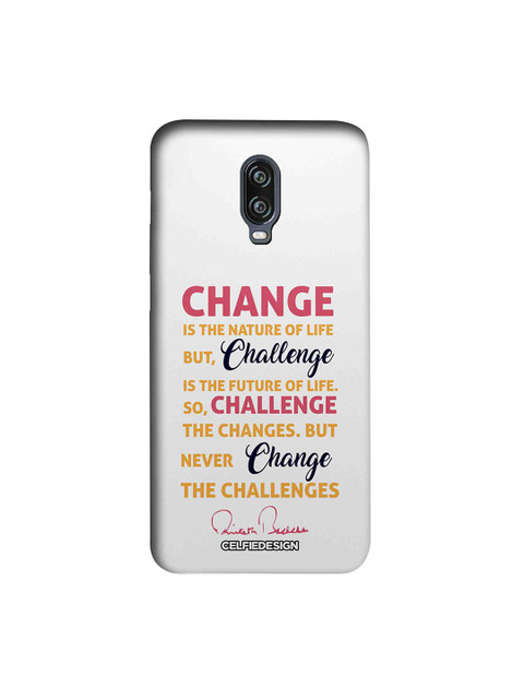 

CelfieDesign White & Pink Challenge AB Quotes OnePlus 6T Sustainable Back Cover