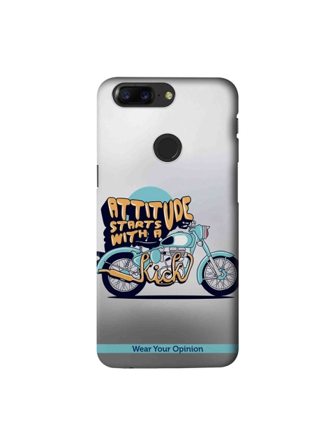 

CelfieDesign White & Blue Attitude With Kick OnePlus 5T Sustainable Back Cover