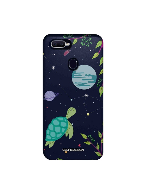 

CelfieDesign Blue & Green Space Turtle Oppo F9 Pro Sustainable Back Cover, Navy blue