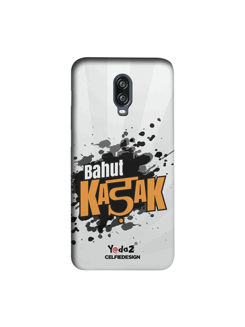 

CelfieDesign Grey & Orange Bahut Kadak OnePlus 6T Sustainable Back Cover