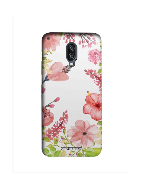 

CelfieDesign White & Pink Aquarelle Gardens OnePlus 6T Sustainable Back Cover