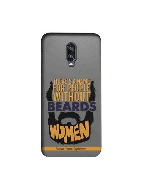 

CelfieDesign Grey & Orange Men With Beard OnePlus 6T Sustainable Back Cover