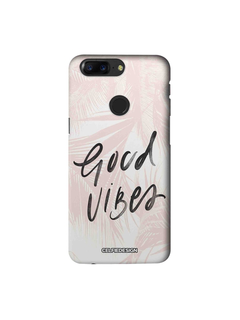 

CelfieDesign Pink & Black Good Vibes Printed OnePlus 5T Sustainable Back Cover