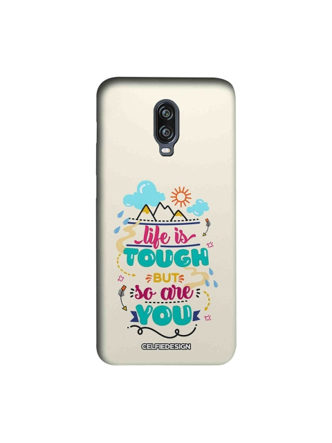 

CelfieDesign Beige & Blue Life Is Tough But So Are You Printed OnePlus 6T Sustainable Back Cover