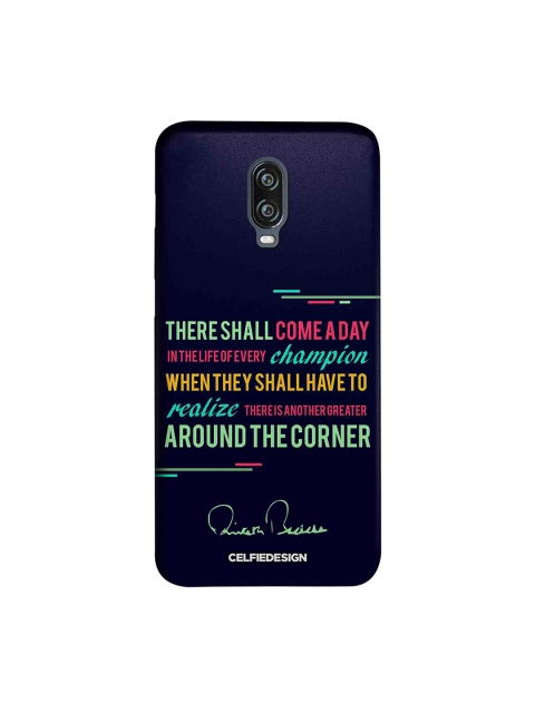 

CelfieDesign Navy Blue & Pink Champion AB Quotes OnePlus 6T Sustainable Back Cover