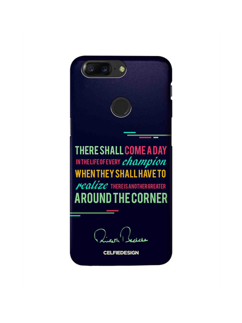 

CelfieDesign Navy Blue & Green Champion AB Quotes Printed OnePlus 5T Sustainable Back Cover