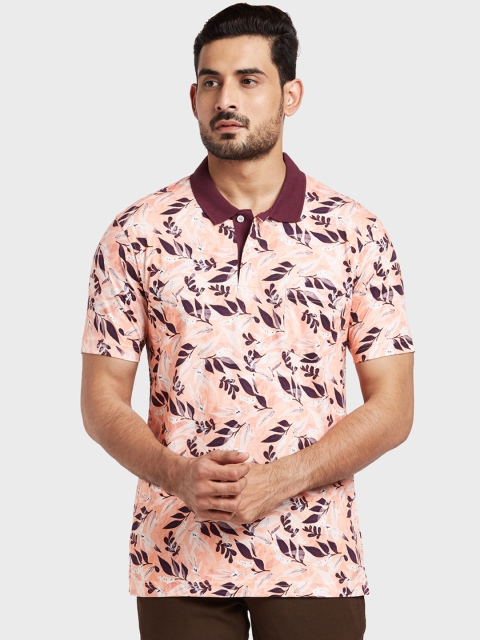 

ColorPlus Men Orange Printed Polo Collar T-shirt