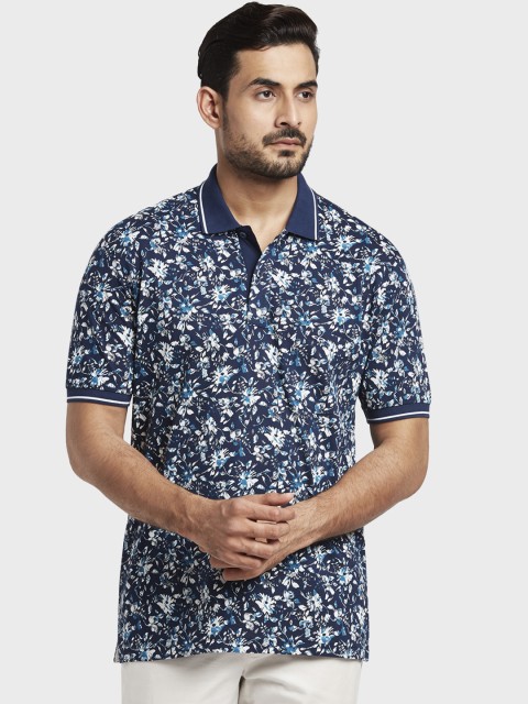 

ColorPlus Men Blue Printed Polo Collar T-shirt