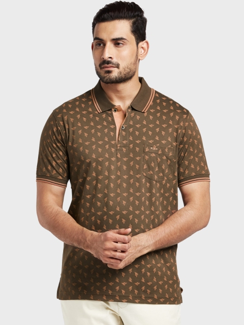 

ColorPlus Men Brown Printed Polo Collar T-shirt
