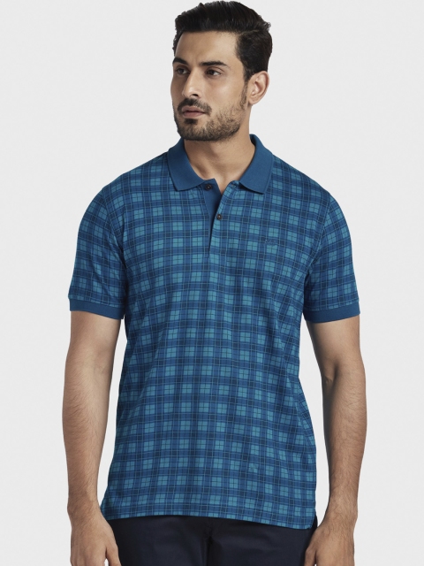

ColorPlus Men Blue Printed Polo Collar T-shirt