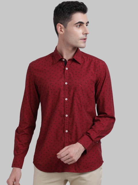 

Parx Men Red & Black Slim Fit Printed Casual Shirt