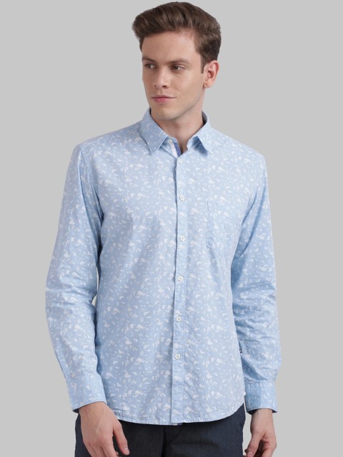 

Parx Men Blue Slim Fit Printed Casual Shirt