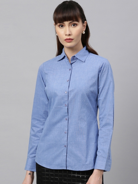 

Park Avenue Woman Women Blue Regular Fit Solid Formal Shirt
