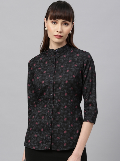 

Park Avenue Woman Women Black Regular Fit Printed Casual Shirt