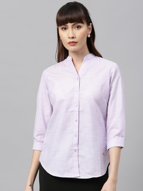 

Park Avenue Woman Women Purple Regular Fit Solid Formal Shirt