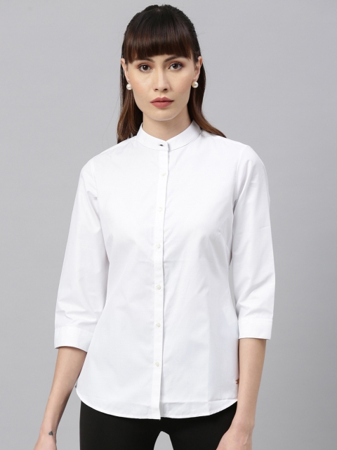 

Park Avenue Woman Women White Regular Fit Solid Casual Shirt