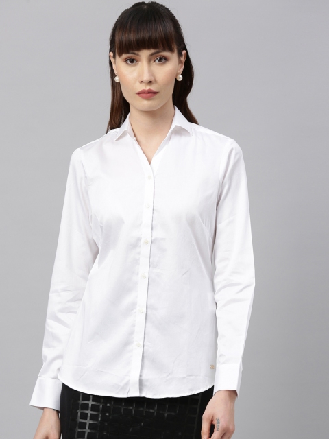 

Park Avenue Woman Women White Regular Fit Solid Casual Shirt