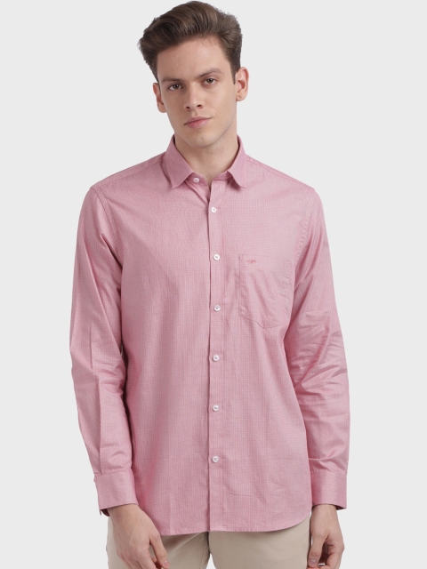 

ColorPlus Men Red Tailored Fit Self Design Casual Shirt