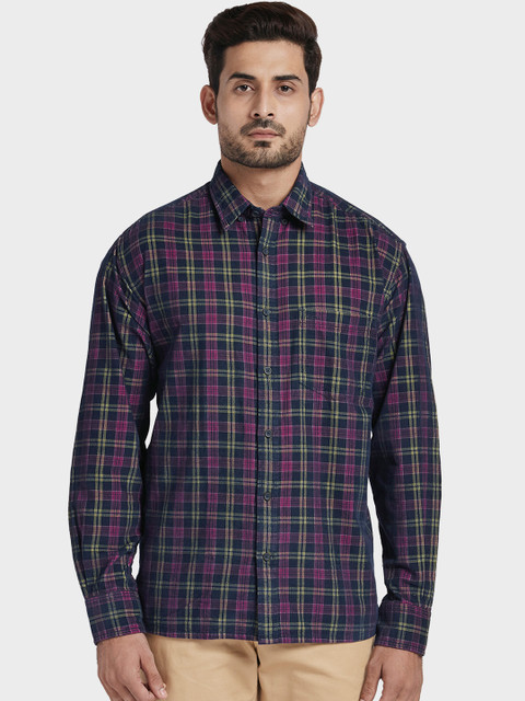 

ColorPlus Men Multicolored Regular Fit Checked Casual Shirt, Multi