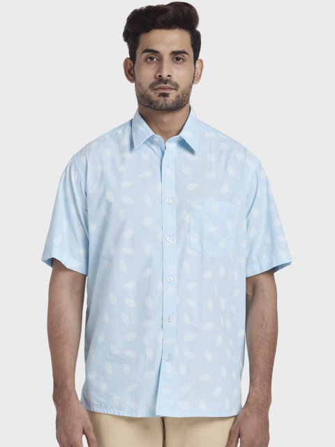 

ColorPlus Men Blue & White Regular Fit Printed Casual Shirt