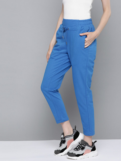 

Harvard Women Blue Solid Cotton Track Pants