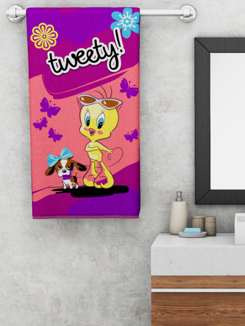 

BIANCA Purple & Pink Printed 380 GSM Bath Towel