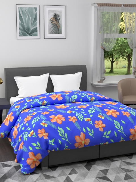 

BIANCA Blue & Orange Floral AC Room 150 GSM Double Bed Comforter