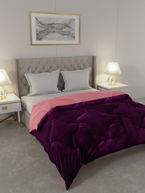 

A Homes Grace Purple & Pink Solid Reversible Doule Bed Quilt