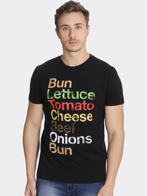 

Free Authority Men Black Printed Round Neck T-shirt