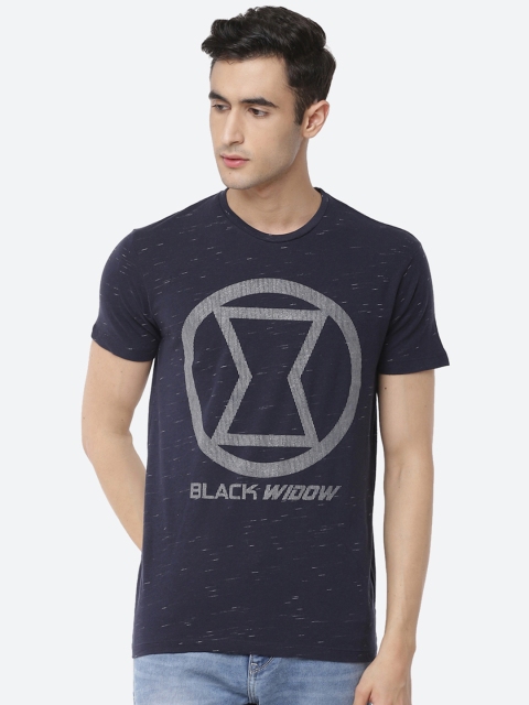 

Free Authority Men Navy Blue Black Widow Printed T-shirt