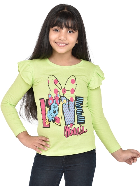 

ORANGE PUMPKKIN Girls Lime Green Printed Top