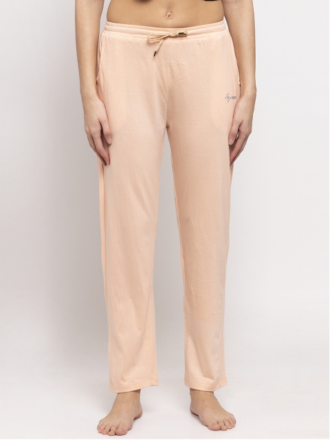 

NEUDIS Women Peach-Colored Solid Lounge Pants