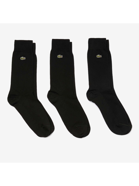 

Lacoste Men Pack Of 3 Black Solid Calf-Length Socks