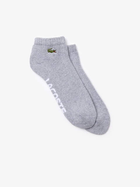 

Lacoste Men Grey-Melange & White Solid Ankle-Length Socks