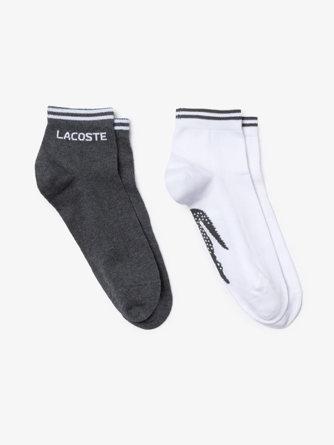 

Lacoste Men Pack of 2 Grey & White Ankle-Length Socks