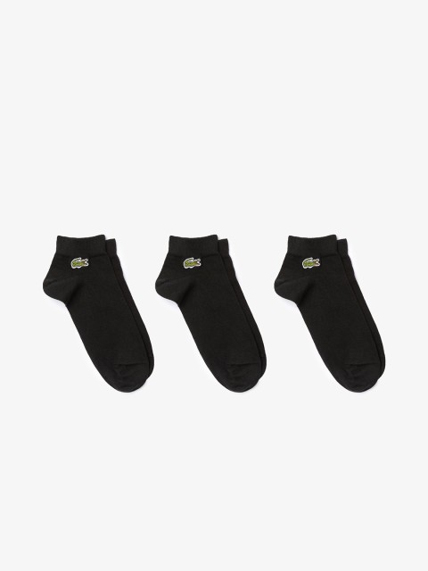 

Lacoste Men Pack Of 3 Solid Ankle-Length Socks, Black