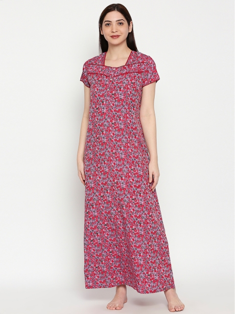 

XIN Women Grey & Red Printed Nightdress