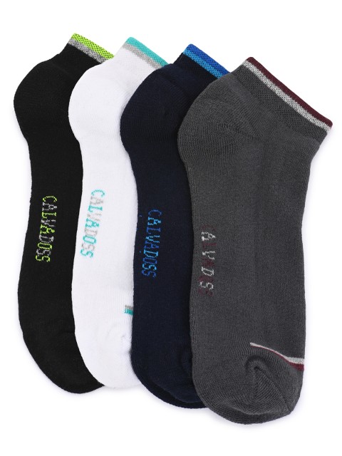 

Calvadoss Men Pack of 4 Assorted Ankle-Length Socks