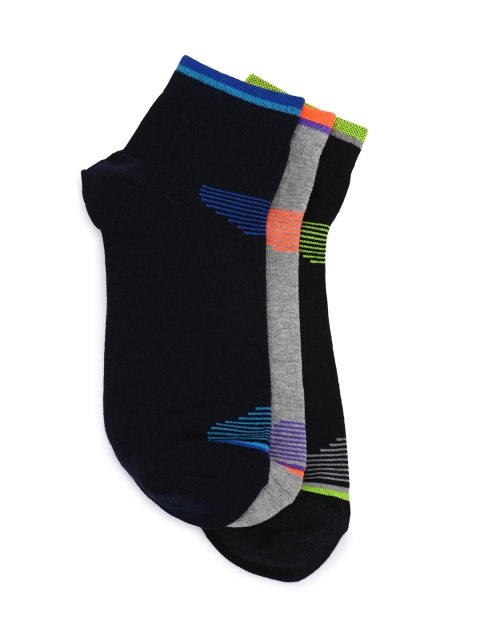 

Calvadoss Men Pack Of 3 Multicoloured Ankle-Length Socks, Multi