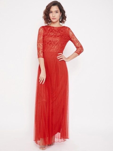 

U&F Women Red Embellished Maxi Dress