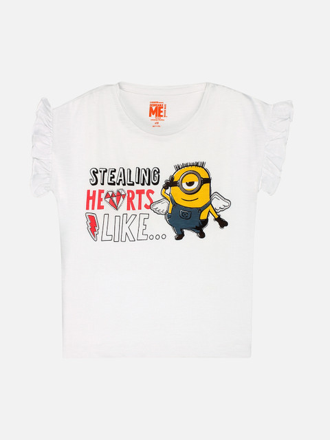 

Kids Ville Minnions featured White Tshirt for Girls