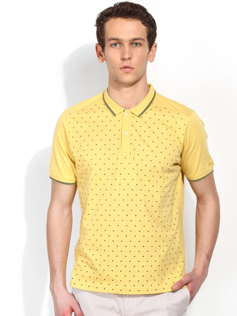 

Blackberrys Yellow Printed Slim Fit Polo T-shirt